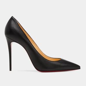 CHRISTIAN LOUBOUTIN Kate Red Sole Kid Leather High-Heel Pumps Black EU 40